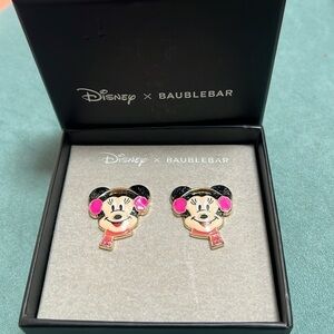 Disney Baublebar Earrings Minnie Mouse Winter Earmuffs NIB